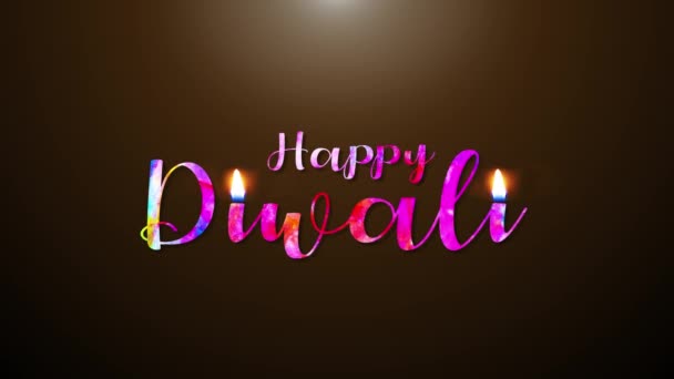 Happy Diwali Festival Feier Licht brennt Schleifenanimation Hintergrund — Stockvideo