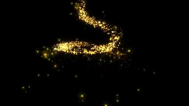 4K Loop Animation黄金の粒子と輝く金の輝き。ぼけ灯. — ストック動画
