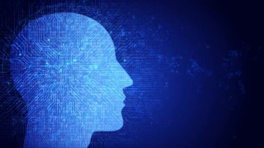 Fütürist Yapay Bilgi ve iteligence Teknolojik Yenilik Soyut Döngü Arkaplanı.