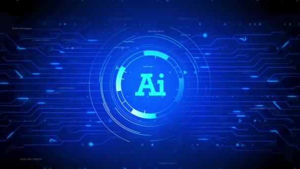 Artificial Intelligence and Machine Learning Concept. symbol AI Loop Animation. — Stock Video