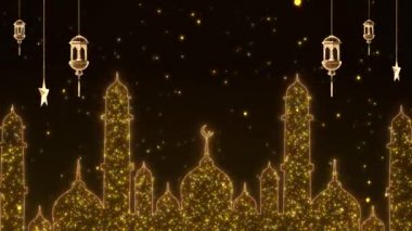 Lambalar ve cami Ramazan kareem Kutlama soyut arkaplanı.