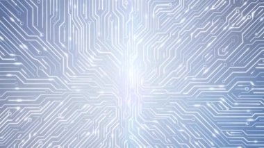 3D fütüristik elektronik devre kartı siber punk yapay zeka. Devre tahtası Teknoloji Döngüsü arkaplanı.