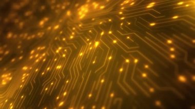 Dijital Fütüristik Teknoloji Animasyon İşlemcisi GPU Circuit Board Circuit Network arka planı.