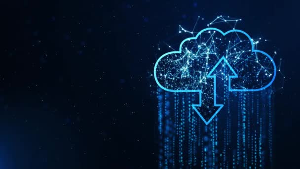 Digitális felhő számítástechnika, nagy adatközpont, jövőbeli infrastruktúra ai Loop Háttér. — Stock videók