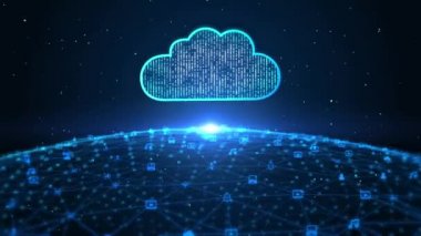 4K Döngü Bulutu bilgisayar hizmetleri IOT büyük veri analizi Siber Güvenlik Arkaplanı