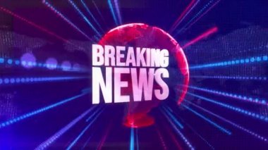 4K Döngü 3D Dijital Dünya Haberleri Arkaplanı. Dünyanın son dakika haberleri Stüdyo Arkaplanı