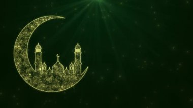 Ramazan mumu, fener ve cami asılmış 4k 3d İslami Tasarım Konsepti.