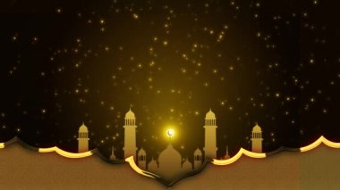 İslami bayram festivali lambaları parlıyor Fenerler kutlama kutlamaları soyut döngü arkaplanı.