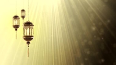 3D Ramazan Kareem hareket döngüsü animasyonunu selamlıyor. 4k Ramazan karşılama tasarımı,