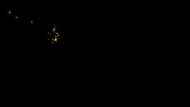 Işıldayan Kuyruk Sıcak Altın Yıldızlar Parıldayan parçacık etkisi animasyonu.