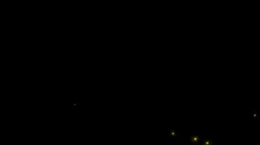 3 boyutlu altın parıltılı sihirli ışıklar. logo iz gösterir parlak siyah yeşil arkaplan