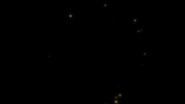 4K Altın Parlak Parlak Yıldız Tozu Yolu. Siyah arka planda sihirli Noel.