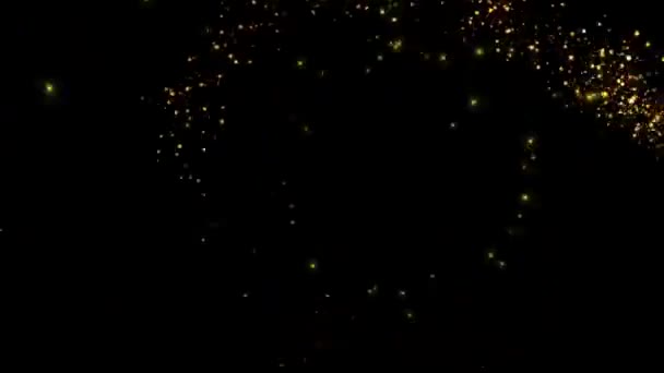 Particules dorées et étincelles Éblouissement lumineux Luminosité ligne traînée de poussière Fond d'animation. — Video