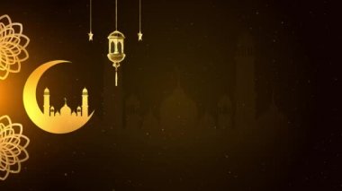 Altın İslam kutsal ayı Kurban Bayramı Mübarek ve Geleneksel Fenerler Ramazan Arkaplanı