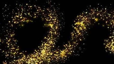 Parıltılı ışık animasyonlu Parçacık Uçuşlu Altın Parlak Sihirli İzler.