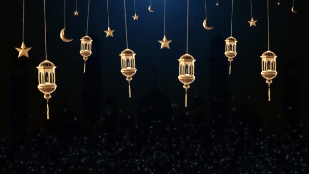 Ramadan maszjid mecset Vallásos muszlim fesztivál ünneplés háttér. — Stock videók