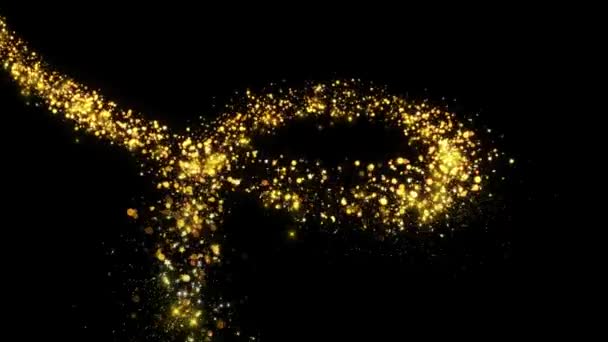 4K 3d Animation του Αγίου Βαλεντίνου ημέρα φόντο με λαμπερό χρυσό αφρώδη — Αρχείο Βίντεο