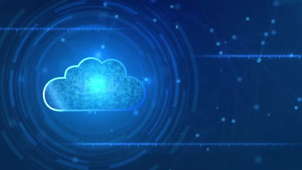 4K Loop Cloud computing Servicios en la nube IOT Big Data Análisis Ciberseguridad Antecedentes — Vídeo de stock