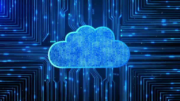 Tecnologia de computação em nuvem Proteja a rede global. Cibersegurança digital. — Vídeo de Stock