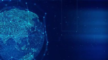 Bilgisayar ana kart devre kartı elektronik Soyut Teknoloji Toprak Küreselleşmesi 3D Hareket Grafiği.