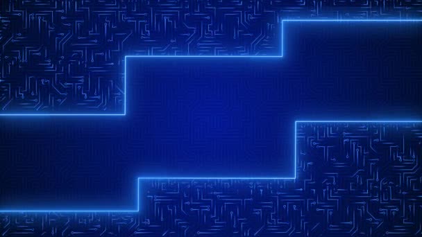 4k Loop Animacja futurystycznego tła graficznego obwodu płyty głównej. — Wideo stockowe