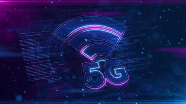 5G Internet de rede Móvel conceito de negócio sem fio. Internet móvel de alta velocidade Abstract 5G — Vídeo de Stock