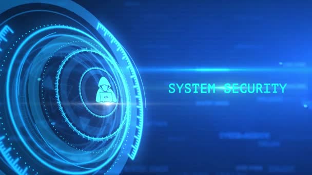Bezpieczeństwo sieci Ochrona danych i bezpieczeństwo cybernetyczne w sieci serwerów internetowych. — Wideo stockowe