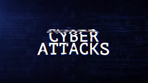 Ataques cibernéticos Brecha de seguridad detectada, pantalla de mensaje del sistema. intento de piratería de pérdida de datos. — Vídeos de Stock