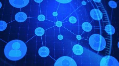 Hologram Sosyal Ağ bağlantıları kullanıcılar, sms, iletiler, ortam arkaplan kullanıcı deneyimi,