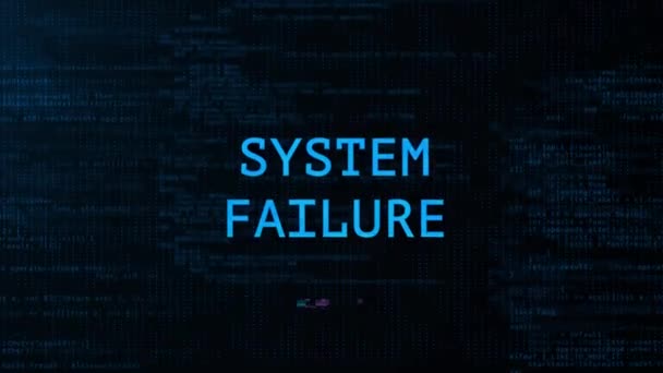 System Failure popup box screen warning of a system being hacked. — Stock Video