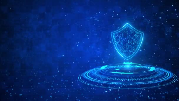 Shield Icon Digital Data Cyber Security Network Protection Loop