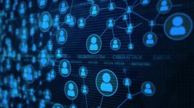 Satır arkaplanı olan insanların sosyal medya ağ bağlantısı