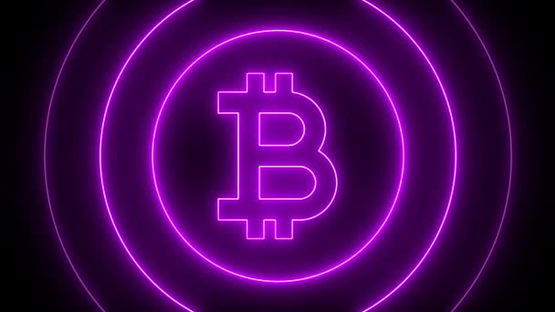 Bitcoin blockchain criptomoneda cifrado digital, Cambio de dinero digital. Tecnología Blockchain — Vídeo de stock