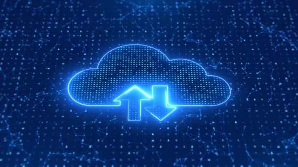 4K 3D Cloud computing cloud diensten IOT big data center Loop Achtergronden. — Stockvideo