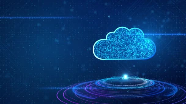 4K 3D Cloud computing e Big Data Connettività di rete di dati digitali e informazioni futuristiche. — Video Stock