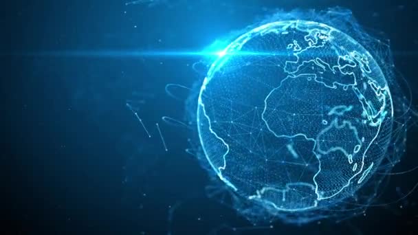 Globális hálózat Globális kommunikációs hálózati hurok háttere. — Stock videók