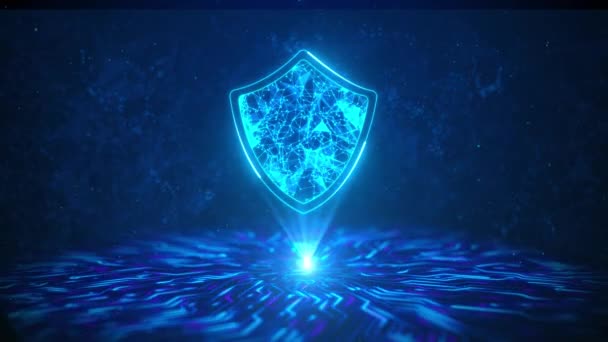 Digital Cyber Security Privacy Business Technology Concept (em inglês). Cadeado com ícone de buraco de fechadura 4K fundo de dados. — Vídeo de Stock