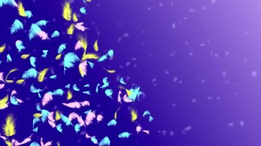 Gerçekçi Renkli Hızlı fırlatma ve yavaşça düşen beyaz tüyler Döngü Canlandırma Arkaplanı.