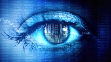 UI hisse senedi piyasası Canlandırılmış dijital grafikler, grafikler, bilgisayar verileri.