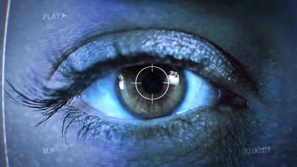 4K Target HUD Circle Технологія інтерфейсу користувача Цифрова петля очей . — стокове відео