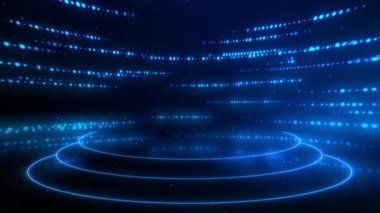 4K Döngü Dijital Teknoloji siber hatları arka planda yüksek teknoloji HUD ızgara video haber stüdyosu animasyonu.