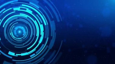 4K Mavi Gelecek Teknoloji Ağı. Dijital Veri Ağı Koruma Döngüsü Arkaplanı.