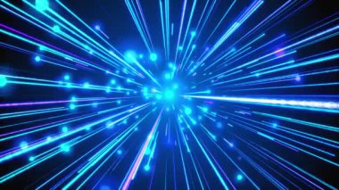 Parçacıklar ve Dijital Veri Ağı Animasyonları ile 4K Döngü Dijital Siber Alanı.