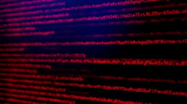Bilgisayar ekranındaki html kodunu tarayan geliştiricinin yakın plan görüntüsü.