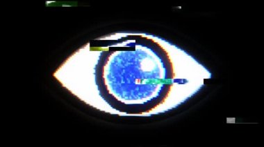 4k Hud Arızalı Siber Göz Fütürist Tekno Arkaplan Canlandırması.