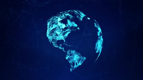 Глобальные данные Connections of Global network Loop Background. — стоковое видео