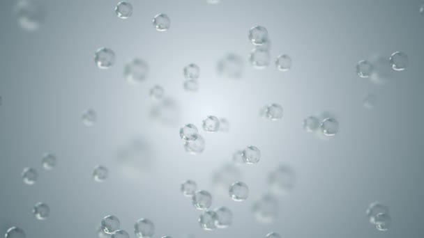 Wasserblasen füllten Kohlendioxid und flogen nach oben. 4K 3D Green Screen loop Animation. — Stockvideo