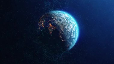 3d Dünya Dijital Bağlı Ağ Kavramsal Döngü Canlandırma Arkaplanı.
