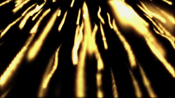 Abstrakt animation av eldregn. Skinnande partiklar gnistrar eldklot av den ljusa. — Stockvideo