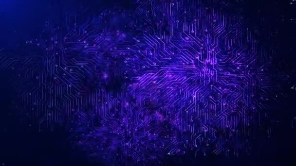 Loop Animation of Circuit Burst Procesador de circuitos digitales Explosión de energía. — Vídeo de stock